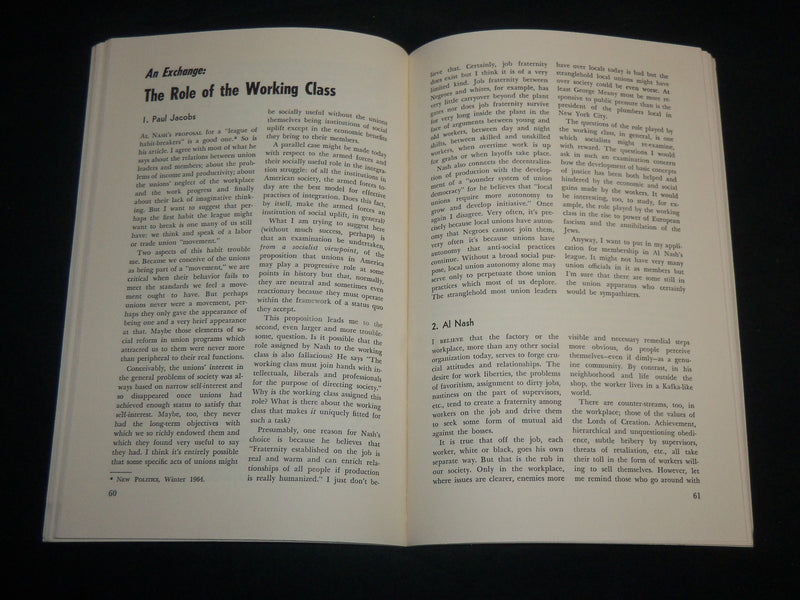 1964 SPRING NEW POLITICS SOFTCOVER BOOK BY SOCIALIST THOUGHT JOURNAL - J 6804