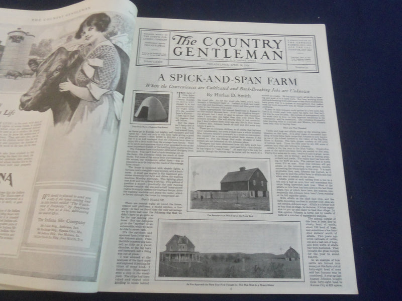1914 APRIL 18 THE COUNTRY GENTLEMAN MAGAZINE - ILLUSTRATED COVER - B 2801L