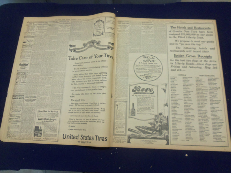 1918 APRIL 29 NEW YORK TIMES - FOCH CONTENT HOLDS BACK COUNTERBLOW - NT 8213