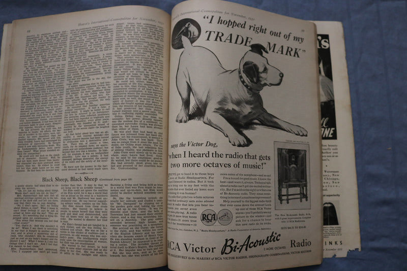 1932 NOVEMBER COSMOPOLITAN MAGAZINE -HARRISON FISHER COVER- GREAT ADS - ST 1001U