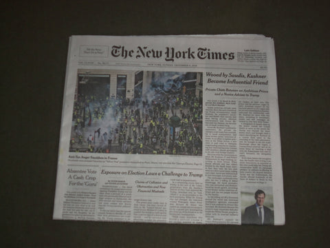 2018 DECEMBER 9 NEW YORK TIMES-WOOED BY SAUDIS KUSHNER BECAME INFLUENTIAL FRIEND