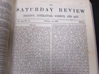 1866 SATURDAY REVIEW 2 BOUND VOLUMES - COMPLETE YR- PUBLISHED IN LONDON - R 1082