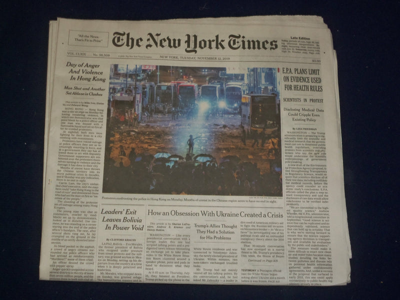 2019 NOVEMBER 12 NEW YORK TIMES - HOW AN OBSESSION WITH UKRAINE CREATED A CRISIS