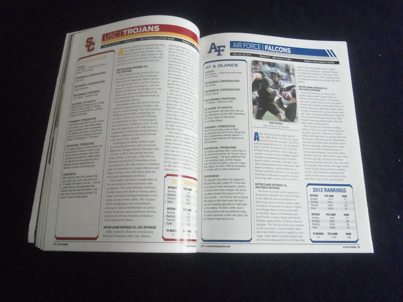 2013 LINDY'S SPORTS NOTRE DAME MAGAZINE - FIGHTING IRISH IN THE HUDDLE - ST 7160