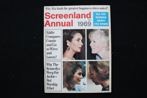 1969 SCREENLAND ANNUAL MAGAZINE - LIZ TAYLOR-CONNIE STEVENS COVER - E 24602
