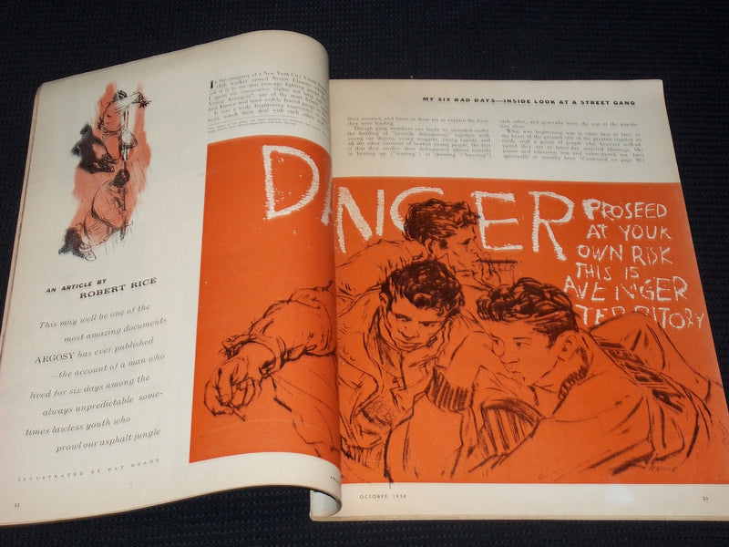 1958 OCTOBER ARGOSY MAGAZINE - SPECIAL BONUS ISSUE FRONT COVER - E 5312