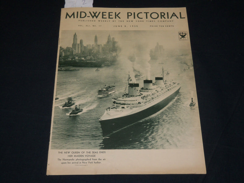 1935 JUNE 8 MID-WEEK PICTORIAL MAGAZINE SECTION - QUEEN MARY - WADLOW - NP 4520