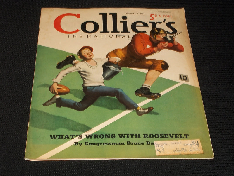 1938 NOVEMBER 5 COLLIER'S MAGAZINE - BEAUTIFUL ILLUSTRATED FRONT COVER - E 5014
