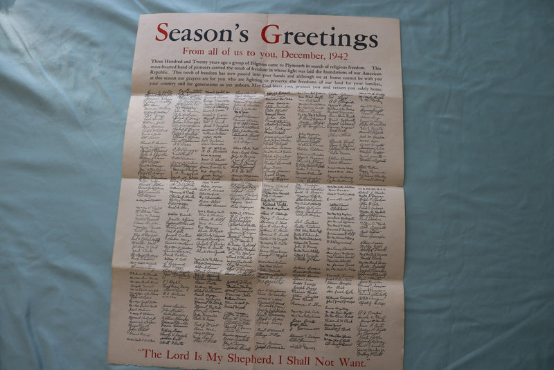 1942 SEASON'S GREETINGS FROM PLYMOUTH - FOLD-OUT - K 3438