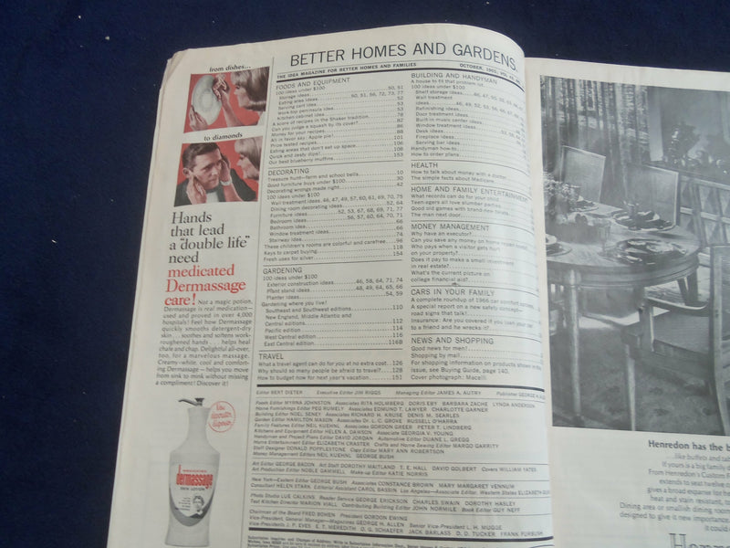 1965 OCT BETTER HOMES AND GARDENS MAGAZINE - NICE COVER, PHOTOS & ADS - ST 4628N