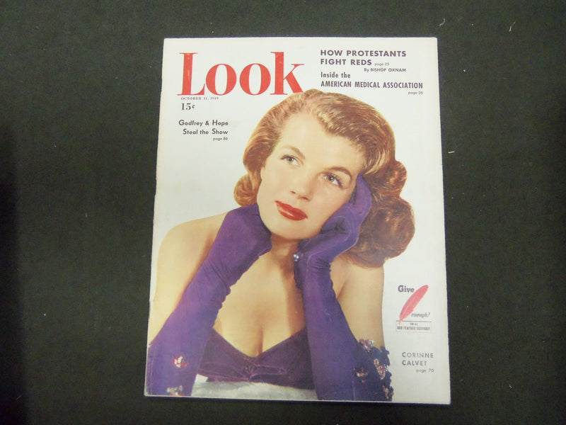 1949 OCTOBER 11 LOOK MAGAZINE - CORINNE CALVET - GREAT PHOTOS & ADS - ST 2841