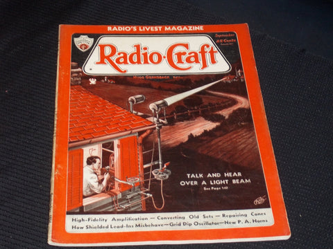 1934 SEPTEMBER RADIO-CRAFT MAGAZINE VERY NICE COVERS & ADS - E 419