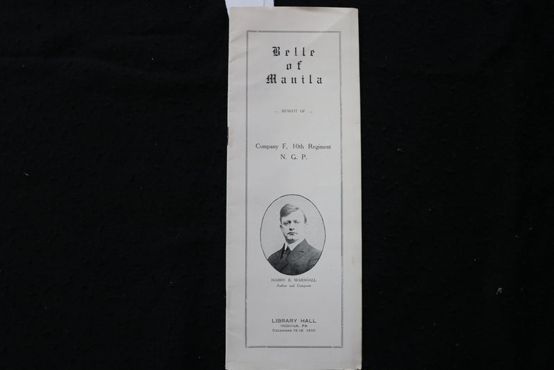 1910 BELLE OF MANILA PROGRAM - INDIANA, PENNSYLVANIA - K 1787