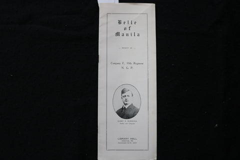 1910 BELLE OF MANILA PROGRAM - INDIANA, PENNSYLVANIA - K 1787