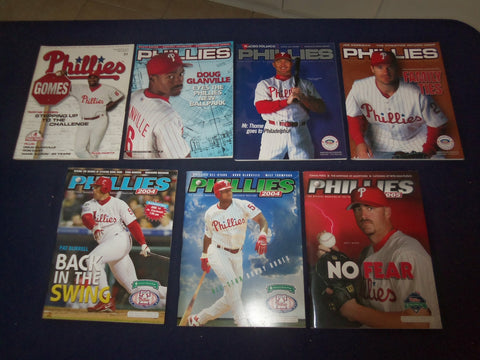 1999-2005 PHILADELPHIA PHILLIES OFFICIAL MAGAZINE - LOT OF 7 - ST 6822