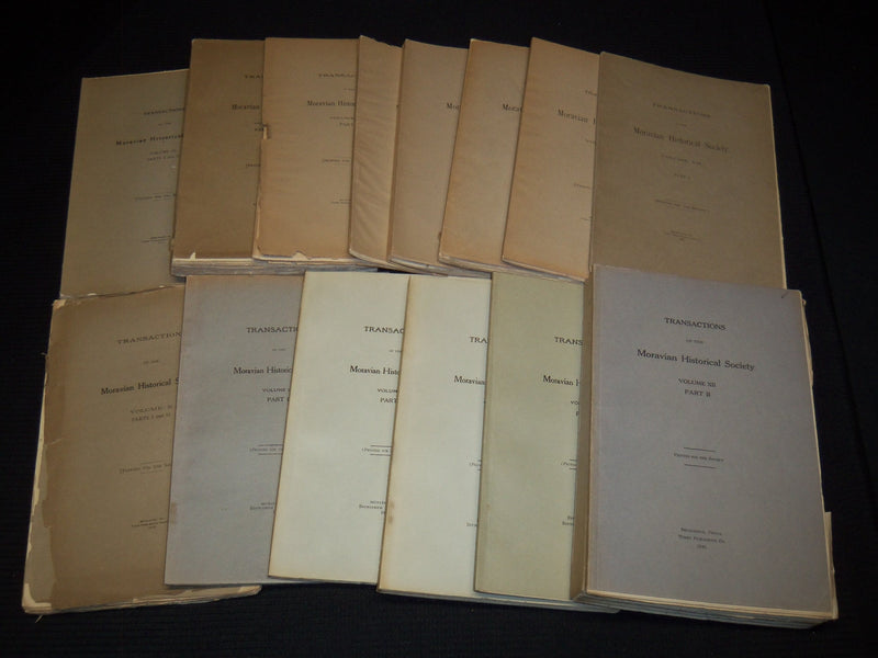 1902-1940 TRANSACTIONS OF THEMORAVIAN HISTORICAL SOCIETY LOT OF 15 - O 2930F
