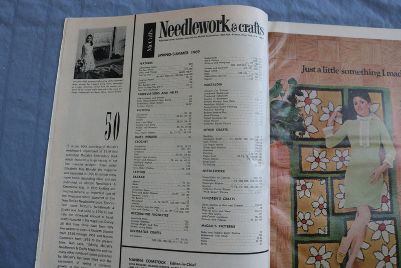 1969 SPRING MCCALL'S NEEDLEWORK & CRAFTS ANNUAL MAGAZINE - 50TH ANNIV.- SP 4786K