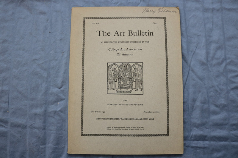 1925 JUNE THE ART BULLETIN SOFTCOVER BOOK -COLLEGE ART ASSOCIATION - KD 9588