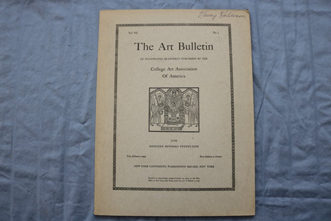 1925 JUNE THE ART BULLETIN SOFTCOVER BOOK -COLLEGE ART ASSOCIATION - KD 9588