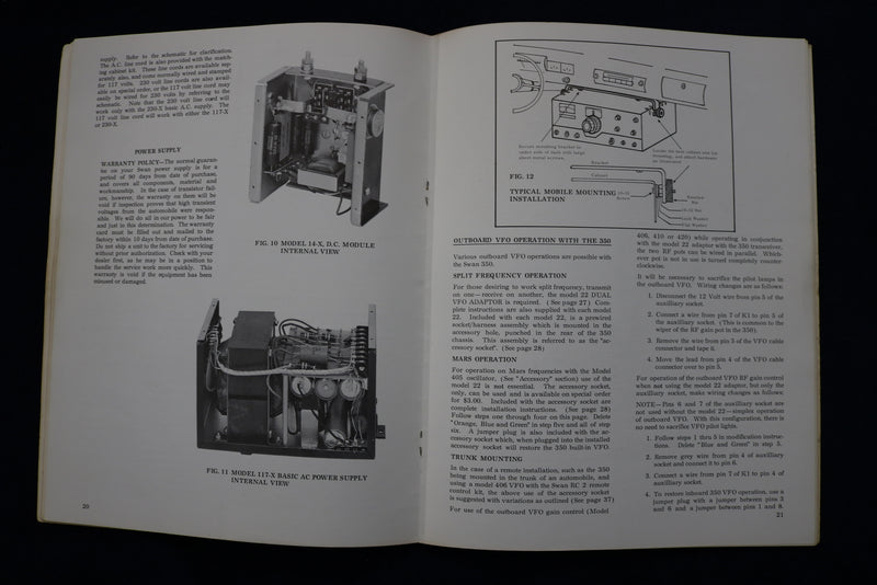 1965 SWAN MODEL 350 OPERATION AND MAINTENANCE CATALOG - K 763