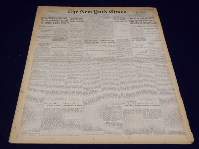 1932 JUNE 8 NEW YORK TIMES - ATLANTIC CITY EXPRESS WRECKED - NT 4015