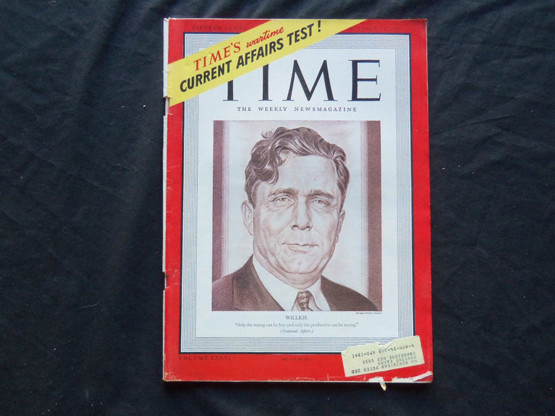 1940 OCTOBER 21 TIME MAGAZINE - WENDELL WILLKIE - T 735