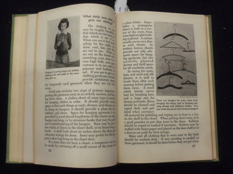 1943 OUR CLOTHING HARDCOVER BOOK BY L. BAXTER, M. JUSTIN & L. RUST - KD 8465