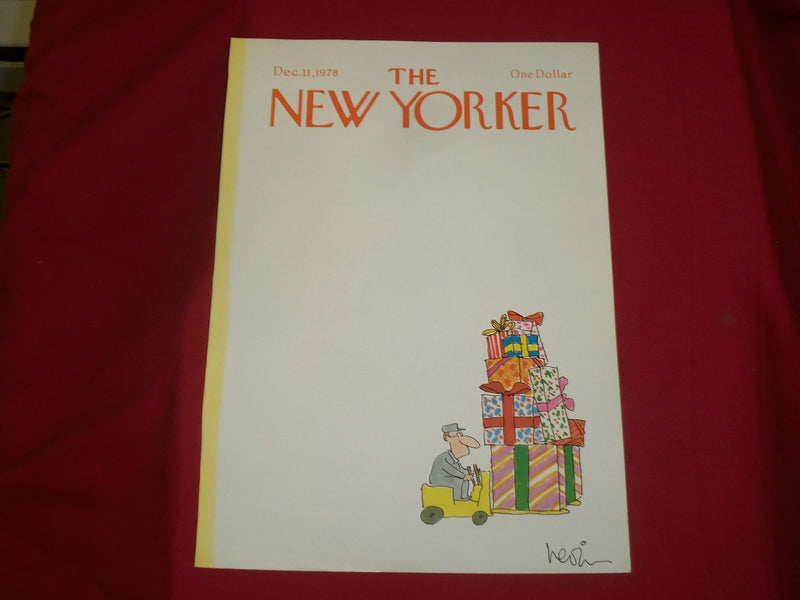 1978 DECEMBER 11 NEW YORKER MAGAZINE FRONT COVER ONLY - GREAT ART FOR FRAMING