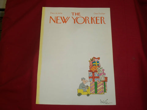1978 DECEMBER 11 NEW YORKER MAGAZINE FRONT COVER ONLY - GREAT ART FOR FRAMING