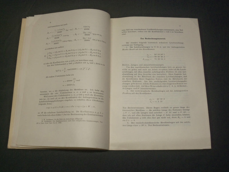 1929 UBER DIE ELLIPTIZITAT DES ERDAQUATORS BOOK BY W. HEISKANEN - J 5927