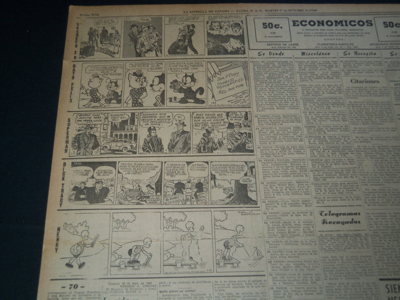 1946 OCT 1 PANAMA STAR & HERALD NEWSPAPER - HITLER'S HENCHMEN TO LEARN - NT 7540