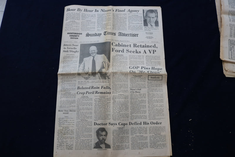 1974 AUGUST 6-11 HUNTERDON COUNTY NEWSPAPER - RICHARD NIXON - LOT OF 4- NP 8859