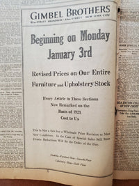 1921 JANUARY 1 NEW YORK TIMES NEWSPAPER-SOBER CROWDS JAM STREETS OF CITY-NT 8084
