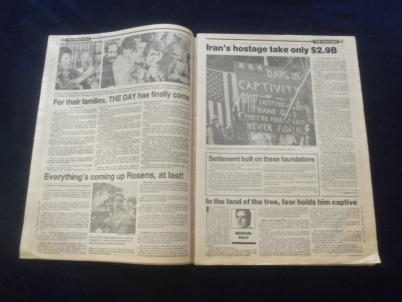 1981 JAN 21 NEW YORK DAILY NEWS NEWSPAPER - REAGAN SWORN IN - HOSTAGES - NP 6049