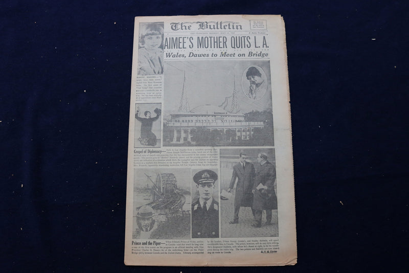 1927 JULY 25 SAN FRANCISCO BULLETIN NEWSPAPER- AIMEE'S MOTHER QUITS LA - NP 8896