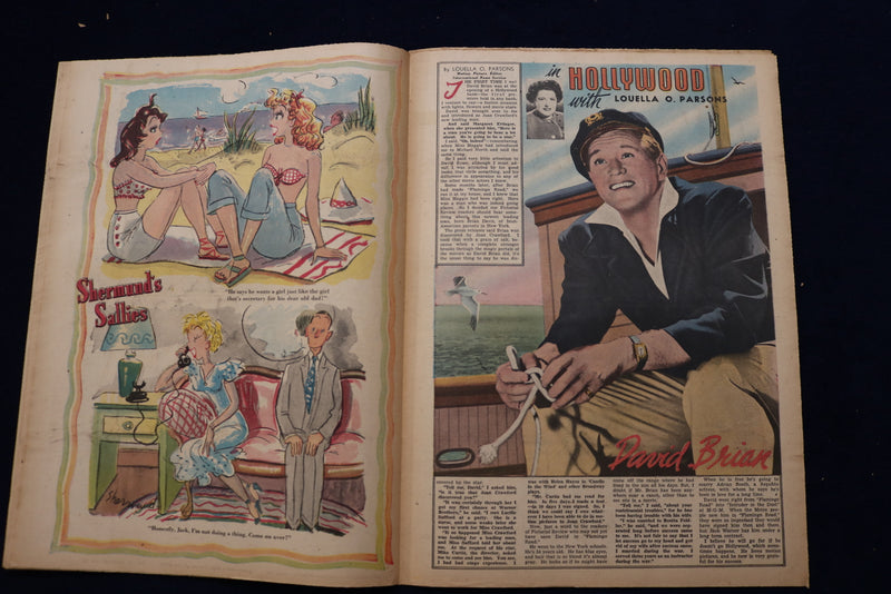 1949 JULY 3 PICTORIAL REVIEW MAGAZINE -ROBERT STACK-DAVID BRIAN - E 23141