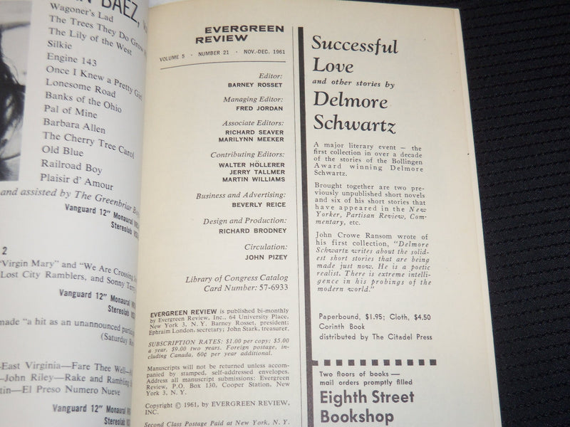 1961 NOVEMBER-DECEMBER EVERGREEN REVIEW MAGAZINE - GUNTER GRASS - SP 6008J