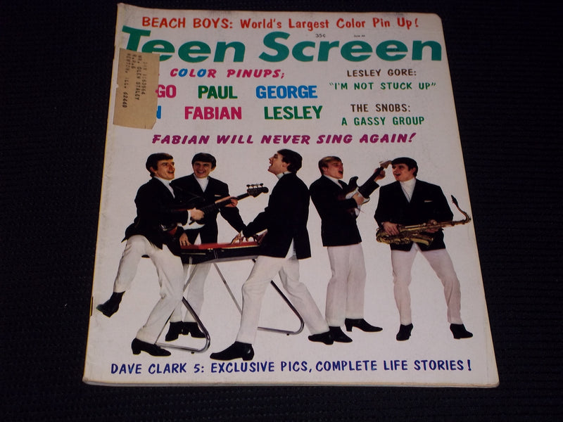 1964 JUNE TEEN SCREEN MAGAZINE - THE DAVE CLARK FIVE FRONT COVER - E 15038
