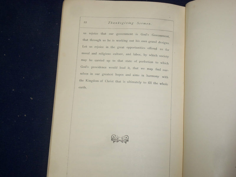 1873 REV SUMNER THANKSGIVING DAY SERMON FULLERTON AVE PRESB. CHURCH. CHI.-J 4458