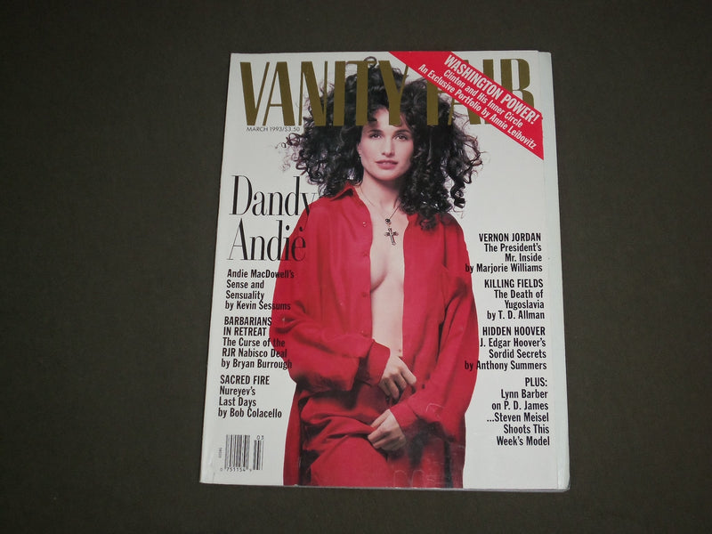 1993 MARCH VANITY FAIR MAGAZINE - ANDIE MACDOWELL, BY ANNIE LEIBOVITZ - SP 4502