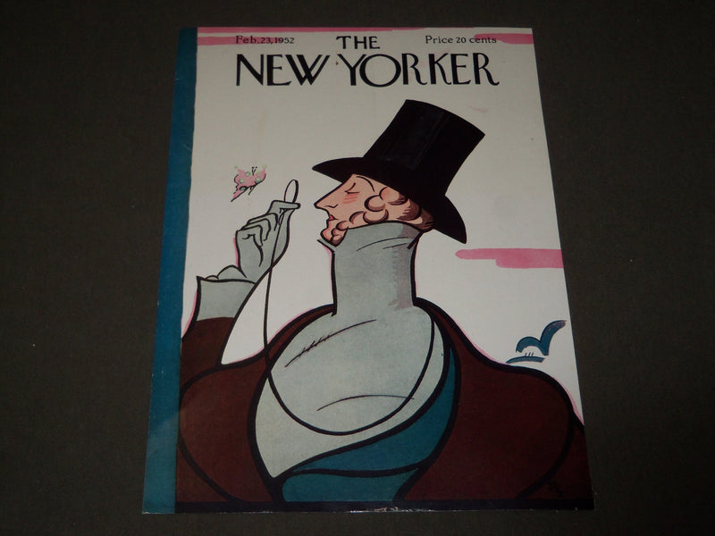 1952 FEBRUARY 23 NEW YORKER MAGAZINE FRONT COVER ONLY - GREAT ART FOR FRAMING