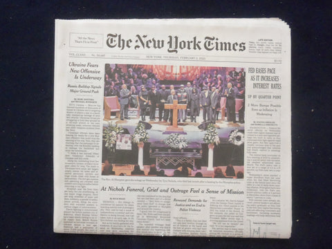 2023 FEB 2 NEW YORK TIMES - FED EASES PACE AS IT INCREASES INTEREST RATES