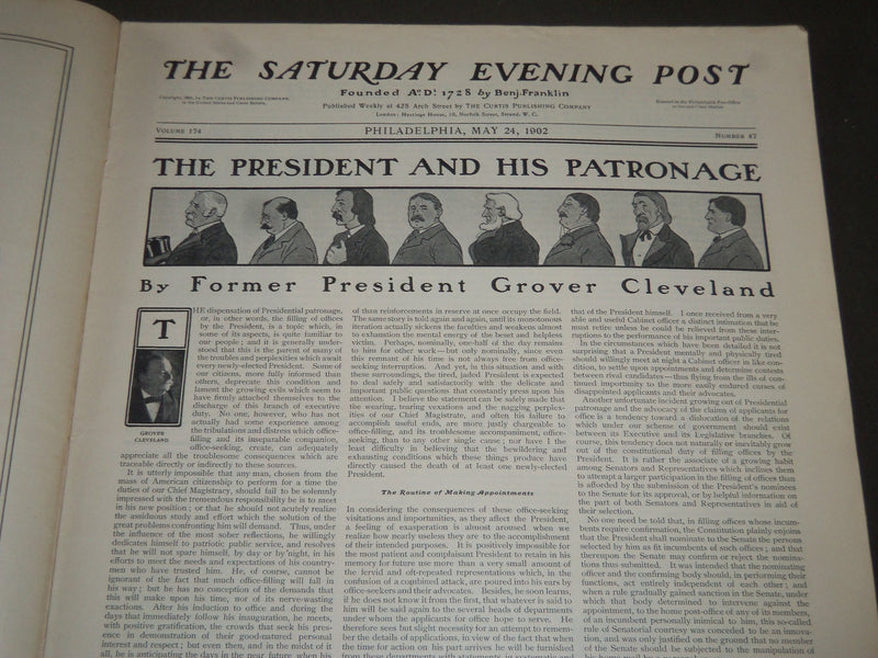 1902 MAY 24 THE SATURDAY EVENING POST MAGAZINE - ILLUSTRATED COVER- SP 1043