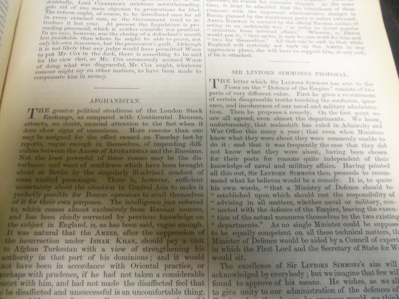 1889 SATURDAY REVIEW 2 BOUND VOLUMES - COMPLETE YR- PUBLISHED IN LONDON - R 1097