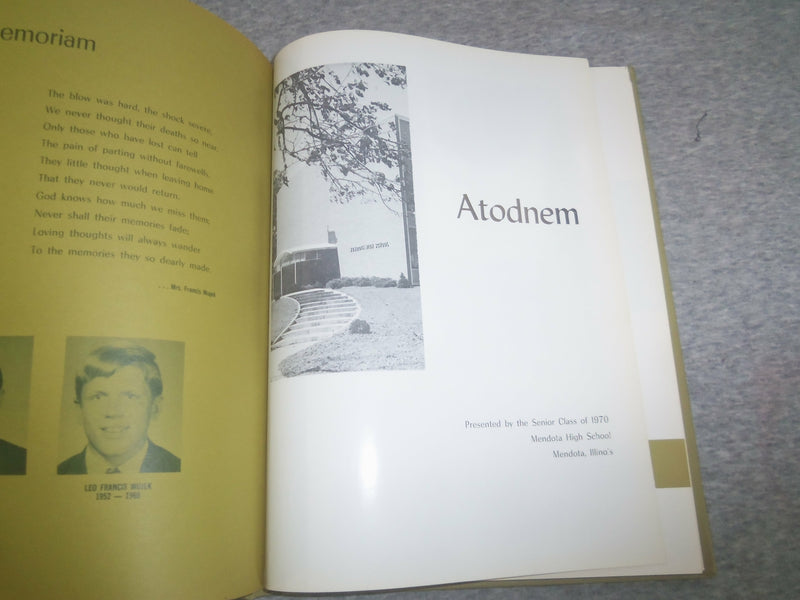 1970 ATODNEM MENDOTA HIGH SCHOOL YEARBOOK - MENDOTA, ILLINOIS - YB 2483