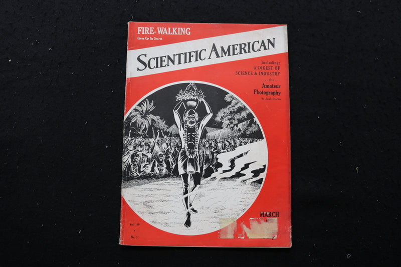 1939 MARCH SCIENTIFIC AMERICAN MAGAZINE - HINDOO FIRE-PRIEST COVER - SP 4188B