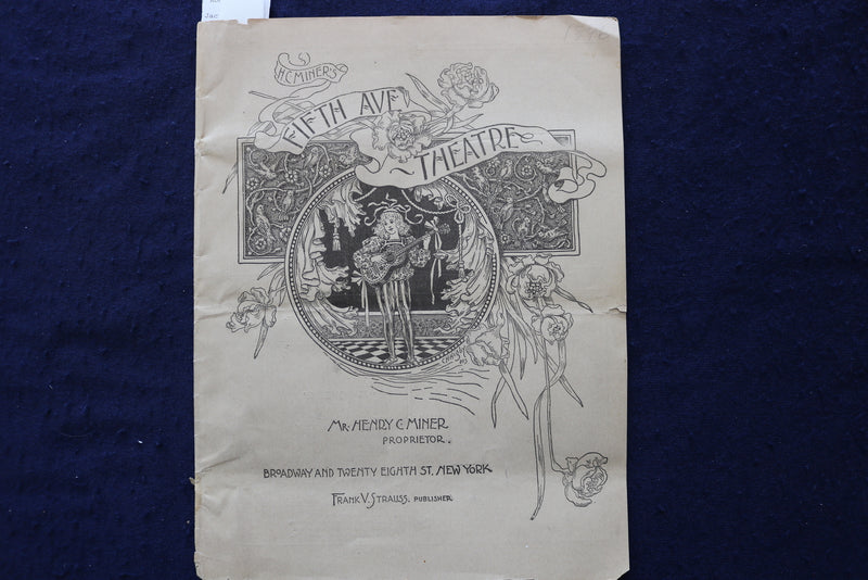 1896-1898 FIFTH AVE THEATRE PROGRAMS - LOT OF 2 - K 1675