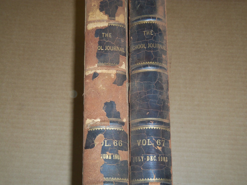 1903 THE SCHOOL JOURNAL MAGAZINE BOUND VOLUME NO. 66 & 67 LOT OF 2 - KD 3216
