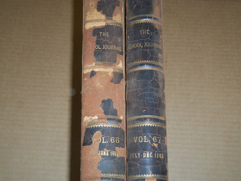 1903 THE SCHOOL JOURNAL MAGAZINE BOUND VOLUME NO. 66 & 67 LOT OF 2 - KD 3216