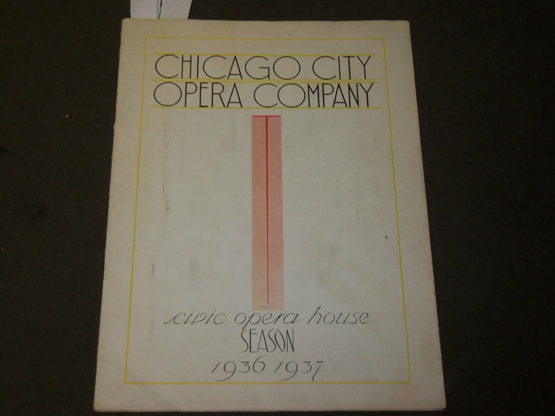 1936 NOVEMBER 13 CHICAGO CITY OPERA COMPANY PROGRAM - GIANNI SCHICCHI - J 3704